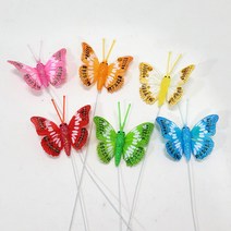 한소픈 반짝이 깃털 나비 모형 한박스 미니 정원 화단 데코 장식 소품 DIY 만들기 화분 소품