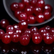 천연 원석 비즈 재료 담수진주 천연석 천연 루비 옥수 옥 스톤 비즈 면처리 라운드 보석, 4mm(약88-91개)