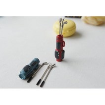 미니어쳐 피규어 인형의집 데코 소품 골프백세트 선물, 블루