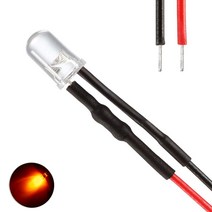 발광다이오드 LED 라운드 와이어 24v 5파이 10개, (24V_5파이_와이어_라운드) 주황_10개