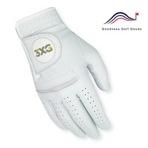 [3XG]천연양피 골프장갑 양손착용 1세트_2장, 그레이+그린 로고