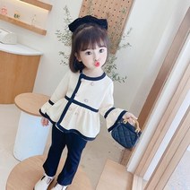 토파즈 FS0767 여아 키즈 유아동 봄 가을 면혼방 긴팔 플리츠 자켓 긴바지 상하세트 투피스 팬츠 데일리 아동복