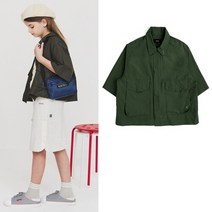 [AK PLAZA] [블루테일]AWA6JK01KK 카키 크롭 셔츠 자켓