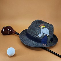 체크 패턴 페도라 골프 그림 아트테크 중절모 가을 품격있는 라운딩 남녀공용 모자 hat, 땀흡수패드10장, 체크그레이
