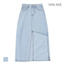 반에이크 언발 컷팅 롱 데님스커트_VB15DKQ302Z