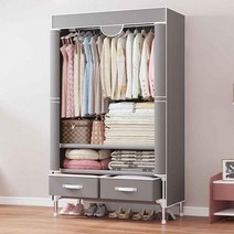 행거 이동식 옷걸이 스탠드 선반 수납 2단 옷장 장롱 DIY, 트리플베이지, 상세페이지 참조6