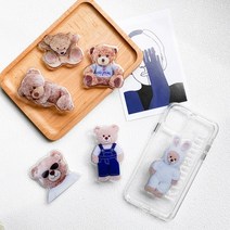 설탕샵 베어리어스 곰도리 라운드 악세서리 곰돌이 그립톡 스마트톡, 004 멜빵고미