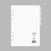 이글바인더 A5 20공 PP 인덱스 4매 반투명 화이트, 단품
