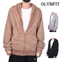 올림핏 양면보아 후드 집업