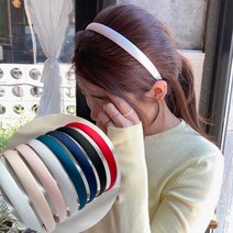 모란코 [1+1무배] 심플 공단 새틴 머리띠 8컬러 데일리 심플머리띠