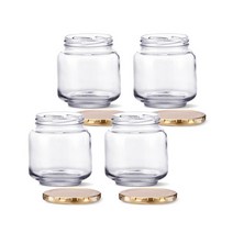 미르코리아 유리 잼병 1000 낮은형 골드캡, 800ml, 4개입