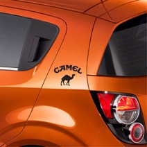 카멜 낙타로고 자동차 흠집가림 스티커 차량용데칼, 소형, 블랙