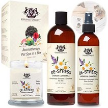 상자 개 샴푸 개 손질 스프레이 양초 향이 나는 동물 애호가 선물 세트 앰프의 아로마 테라피 애완 동물 스파 애완 동물 냄새 제거제, 라벤더  카모마일
