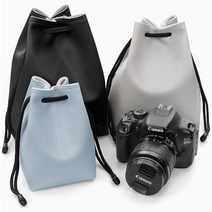 BOONA 캐논 소니 니콘 후지 미러리스 DSLR 필름 카메라 가죽 파우치, 블루, L