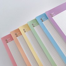 [바보사랑] A4떡메모지 병아리노트 6종(A4떡메 모눈 모조지100g) 50매, A4모눈노트(50매):보라