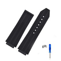 호환 시계줄Hublot 스트랩 빅뱅 정통 시계 밴드 무료 도구 새로운 블랙 실리콘 남성 고무 26*19 두 스타일