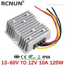 DC컨버터 rcnun 24v 36v 48v 60v 72v 12v 5a 10a 20a 스텝 다운 dc dc 변환기 60v-12v 전압 조정기 벅 자동차 트럭 보트 전원 공급, 13-60v, 12v 20a