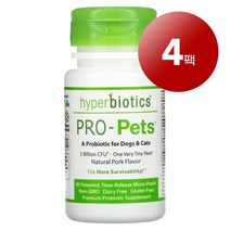 리암마켓 Hyperbiotics 하이퍼바이오틱스 강아지용 면역 장 소화 건강 관리 보충제 프로바이오틱 30억CFU 서방형 60정 1팩, 4팩