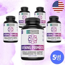 달맞이꽃 종자유 여성 호르몬 피부개선 효능 오일 1300mg 5병, 5개, 90캡슐