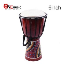 젬베 잼배 초보자 음악교구 Djembe 드러머 타악기 6 인치 클래식 페인팅 목조 아프리카 스타일 핸드 드럼, 한개옵션0