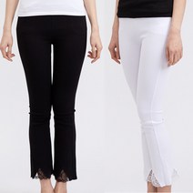 사입자mall F848 레이스 슬랙스 여성 스판 바지 부츠컷 팬츠