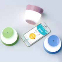 IoT 스마트 온습도계 무드등 미나엘 터치등 수유등, 페일블루