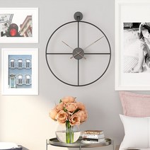 디우컴퍼니 모던 와이어 대형 벽시계(3size), 골드(60cm)