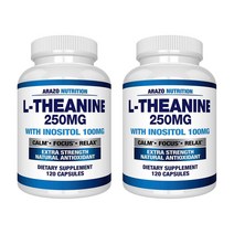Arazo Nutrition L-Theanine 아라조 뉴트리션 L-테아닌 250mg 120정 2팩, 1개, 1