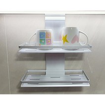 싱크대 악세사리 프리미엄 하트 식기 건조대 600 부착식 프로파일형식, 2.트리플 2단선반(컵선반)