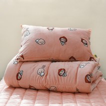 카카오프렌즈 극세사 차렵이불+베개커버세트(Q)_꼬물이어피치, 꼬물이어피치