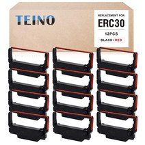 TEINO ERC30 ERC-30 ERC 30 34 38 B/R 호환 리본 카트리지 ERC34 ERC38 NK506 프린터에 사용 (블랙 레드)