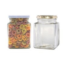 [유리병] 사각꽃차740 1개 740ml, 금색마개