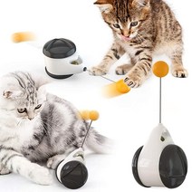 HESHPAWS 인터랙티브 고양이 장난감 캣닙 볼 장난감 실내 고양이용 체이서 밸런스 스윙 자동차 360도 자체 회전 장난감그린 575249, Black