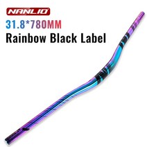 U바 티티바 Nanlio라이즈 제비 모양의 산악 자전거 핸들 바 알루미늄 합금 318x780MM MTB 부품 자전거용 스티어링 휠, Rainbow Black 780MM