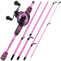 낚싯대 및 릴 세트 세트 17 1BB 고속 7.1:1 및 5 섹션 초경량 탄소 섬유 주조대 낚시 키트, 1.7M 및 왼손, 보라색