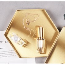 골드트레이 스텐 사각트레이 쟁반 세트 메탈 트레이 예쁜 원형 금장 인테리어 홈카페, 육각형소