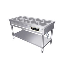 뷔페 스텐 보온 테이블 셀프바 보온고 중탕기 배식대, 수납공간 3개 및 반찬통 5칸