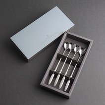 인스푼 엔젤하트 4P 롱티스푼 콤비 이니셜답례품 돌잔치답례품, 인쇄안함,포장없음, 롱티스푼만4
