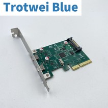 PCIe to USB 3.1 C 타입 고속 확장 카드 2 포트 ASM1142 10G 속도 SATA 전원 공급 장치