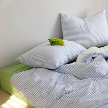 미드 센추리 순면 비다 스트라이프 사계절 이불커버 베개커버 단품 세트 (SS/Q)