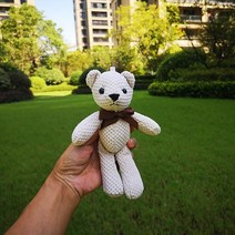 15cm 곰 인형 봉제 장난감 아기 귀여운 드레스 키 펜던트 펜던트 인형 선물 생일 웨딩 파티 장식 1pcs, 15-16cm, 하얀