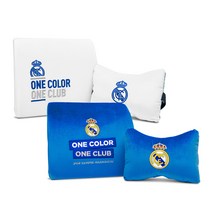 제닉스 레알마드리드 목 허리 벨벳 쿠션, 허리쿠션, 블루