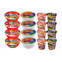 컵라면4종세트_미니왕뚜껑4개+육개장사발면4개+새우탕컵4개+튀김우동컵4개, 1세트
