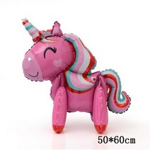 화동풍선 3D Unicorn Birthday Balloons Party Decor Rainbow Foil Balloon Decoration Gift Baby Shower Globo, Option4_50x60cm