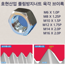 풀림방지너트 브이록 M6 M8 M10 M12 M14 M16 호현산업, M16 X 2.0P 10개