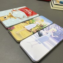 굿즈보관함 어린이 양철 편지지 상자 컬러 리드 연필 상자 학생 학교 용품 보관 상자 만화 얼음과 눈 플랫 철 상자 악세사리 트레이, 1. 크리스마스 스타일 1913.51.5CM