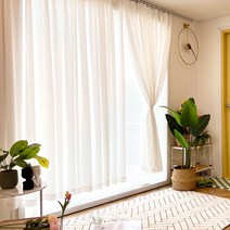 똑소녀 작은창 커튼 바란스 쉬폰 찰랑 나비주름B 120x150