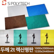 에스폴리텍 폴리카보네이트 렉산 평판 두께 2t/1000x2000mm/1220x2440mm 지붕 처마 썬라이트 테라스, 2t/1220mmx2440mm, 블루