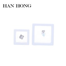 pe 서스펜션 동전 배지 기념 도장 전시 반지 귀걸이 수납 박스 베어 다이아몬드 케이스, 흰색, 5*5*2 베이스 미포함