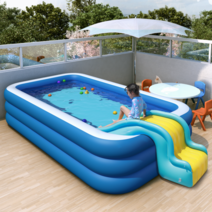 원터치 자동충전 야외 가정용 수영장 풀장 미끄럼틀 대형 간이 미니 슬라이드 에어 바운스, 1.8m무선 농구